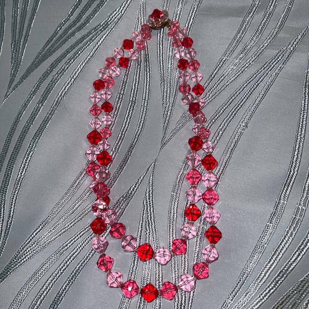 Vintage Shades of Pink Double Strand Necklace